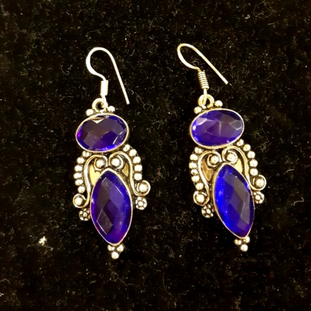 New Purple Mystic Topaz Silver Earrings.